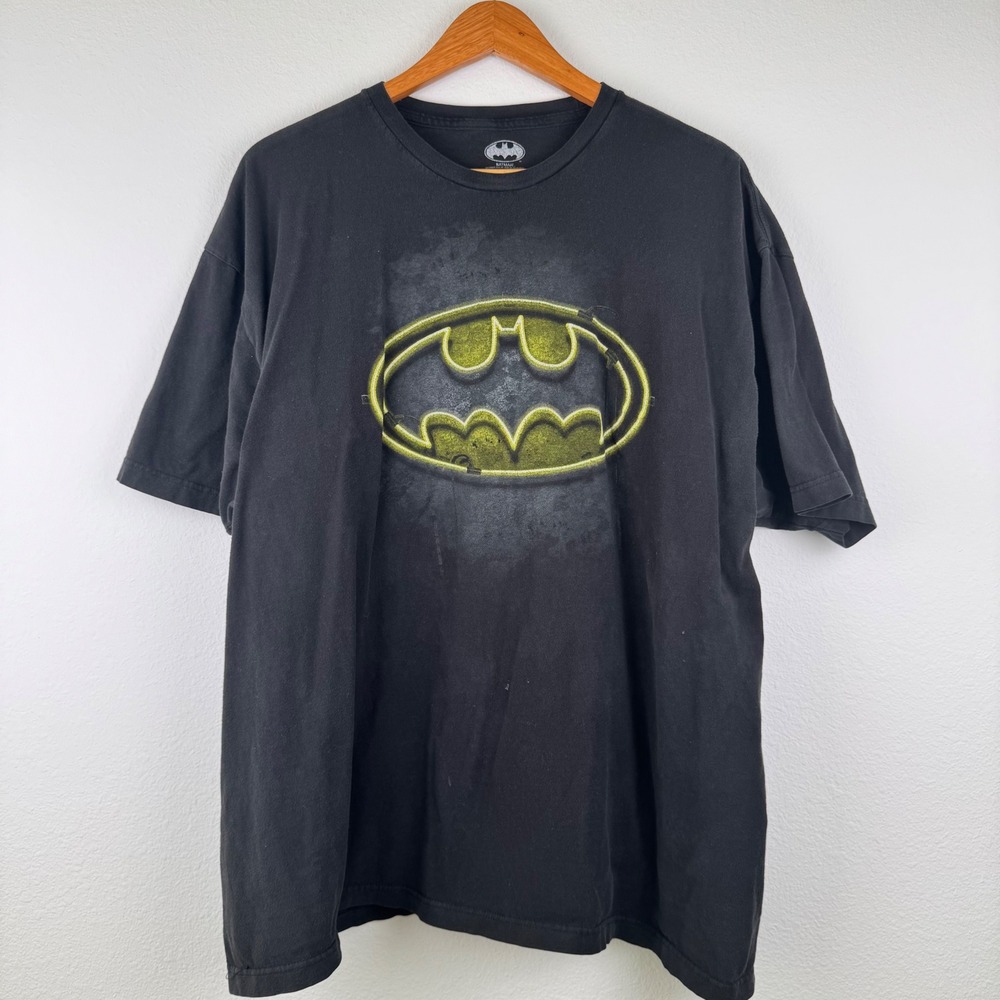 Batman T-Shirt Mens 3XL Black Good Graphic Logo Streetwear Casual Cotton Tee